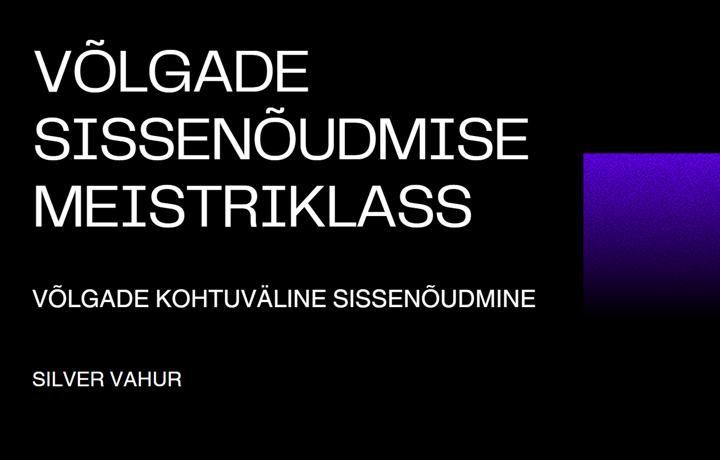 VÕLGADE SISSENÕUDMISE videokoolitus